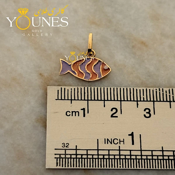 آویز طلا میناکاری ماهی نارنجی